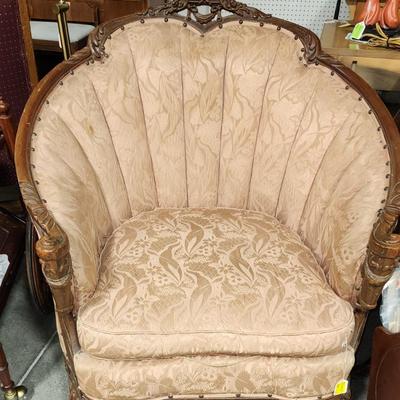 French Style Antique Side Chair; Ornate carvings.