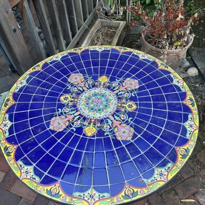 Lot 93 - Round Mosaic Tile Table