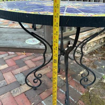 Lot 93 - Round Mosaic Tile Table