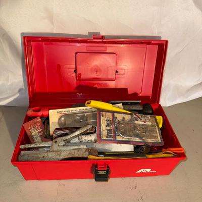 231 Red Plastic Toolbox Fully Stocked