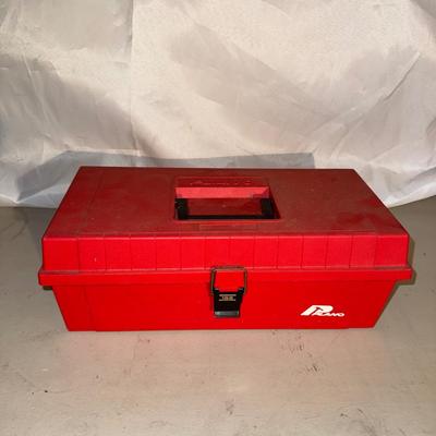 231 Red Plastic Toolbox Fully Stocked