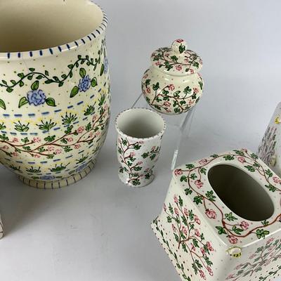 150 Handpainted Bathroom Set by KRC