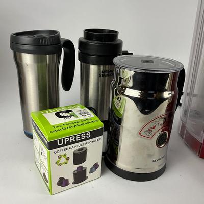 206 Keurig Coffee Maker and Nespresso Frothier with Mugs