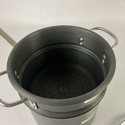 214 Calphalon Commercial Anodized 6.5" qt Stock pot with Steamer Insert