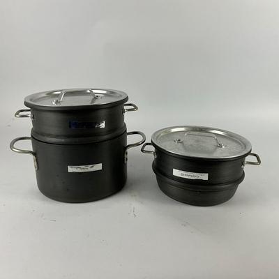 218 Calphalon Commercial Anodized Two Insert Double Boiler Lot