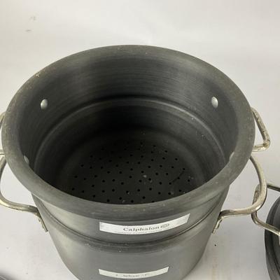 218 Calphalon Commercial Anodized Two Insert Double Boiler Lot