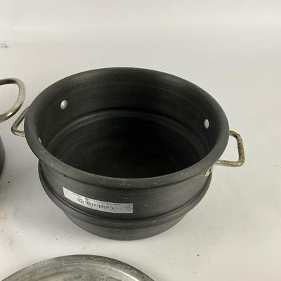 218 Calphalon Commercial Anodized Two Insert Double Boiler Lot