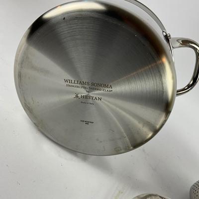 219 Like New Williams Sonoma Stainless Steamer Thermo Clad Soup Pot