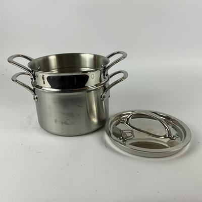 219 Like New Williams Sonoma Stainless Steamer Thermo Clad Soup Pot