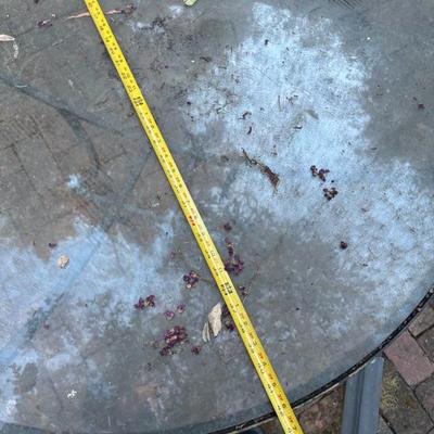Lot 87 - Round Glass Top Patio Table
