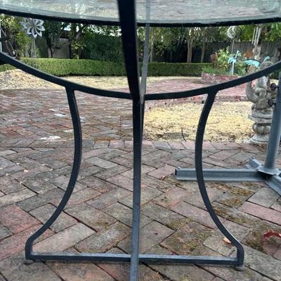 Lot 87 - Round Glass Top Patio Table