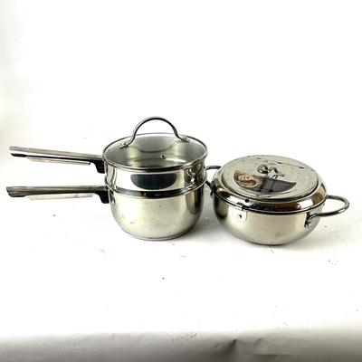 223 Stainless Steel Double Boiler Pan with Japanese Tempura Fryer