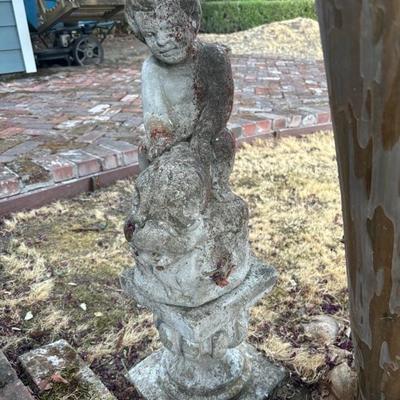 Lot 88 - Vintage Garden Concrete Statue Cherub Dolphin