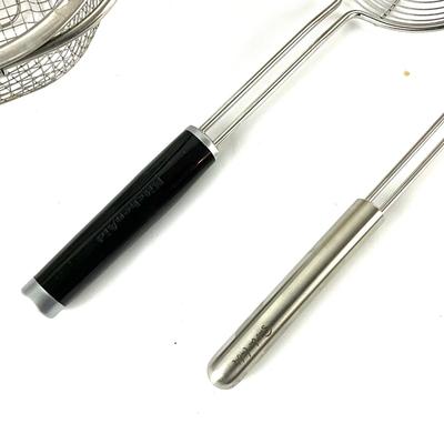 226 Large Stainless Colanders with Sur La Table Spider Skimmers, Mezzaluna Choppers