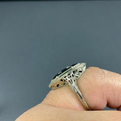 -1- RING | Art Deco Ring With Colored Stones & Diamond Center Stones