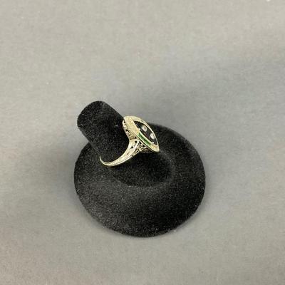 -1- RING | Art Deco Ring With Colored Stones & Diamond Center Stones