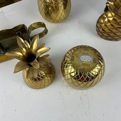 275 Punch Tin Lamp with Ethan Allen Brass Pineapple Candle Holders