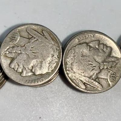 Lot of 40 Mixed Date Buffalo Nickels