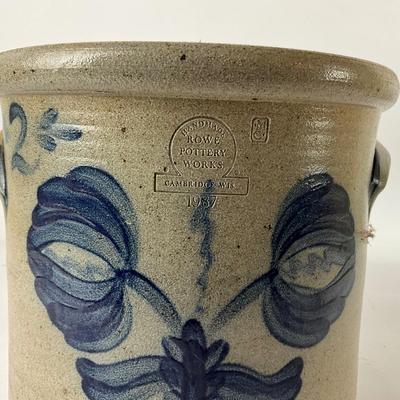 278 ROWE Pottery Works Salt Glazed Crock