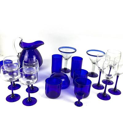 280 Large Cobalt Glassware Lot