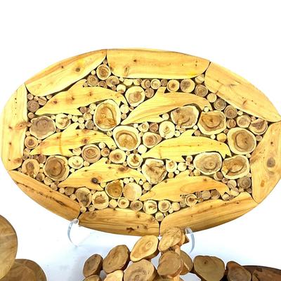 284 Live Wood Trivets and Wooden Bowl