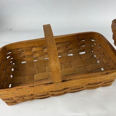 285 Pair of Handmade A.J. Gustavis Franklinville NJ Signed Baskets