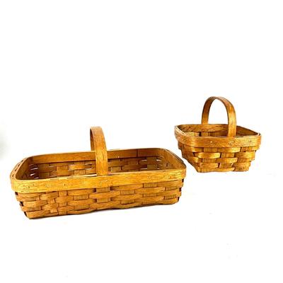 285 Pair of Handmade A.J. Gustavis Franklinville NJ Signed Baskets
