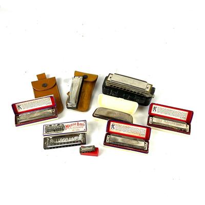 286 Large lot of 9 Homer Harmonicas