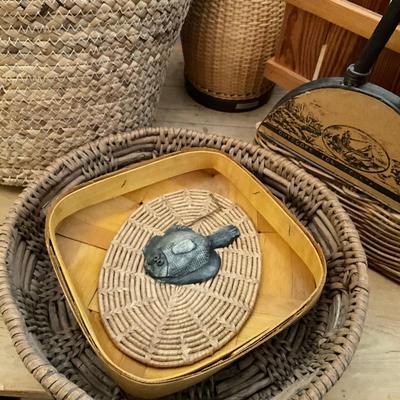 287 Large Basket lot with Thermos