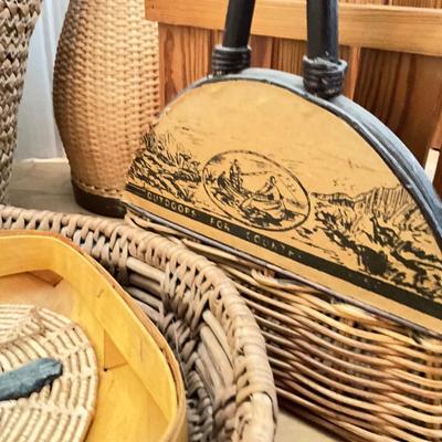 287 Large Basket lot with Thermos