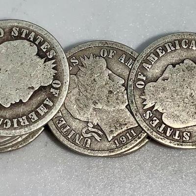 Lot of 32 Mixed Date Barber Dimes
