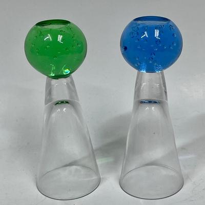 Murano Bullicante Controlled Bubble Vintage Shot Glasses