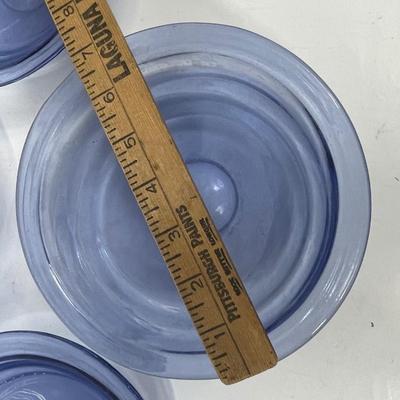Medium Blue Blown Glass Bowl 4 ct
