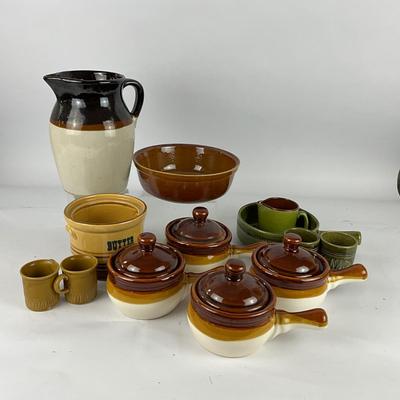 297 Lot of Mixed Crocks, Pottery Gustavsberg Pottery