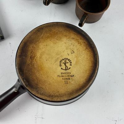 299 Vintage Mid Century Modern Glass Swedish Fondue Set