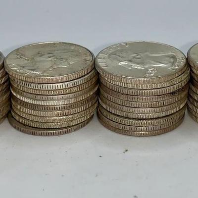 Lot of 40, 1932-64 Washington Quarters