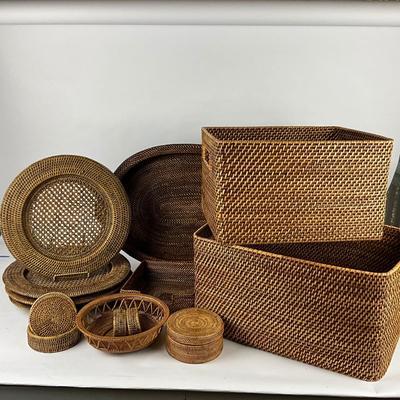 302 Large Rattan Basket Lot
