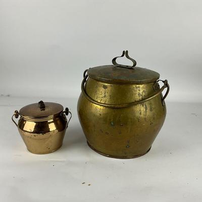 303 Pair of Swedish Brass Bulk Pots