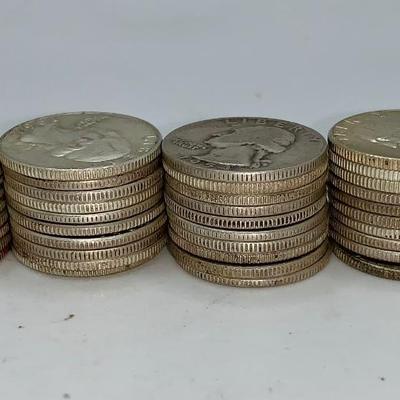 Lot of 40, 1932-64 Washington Quarters