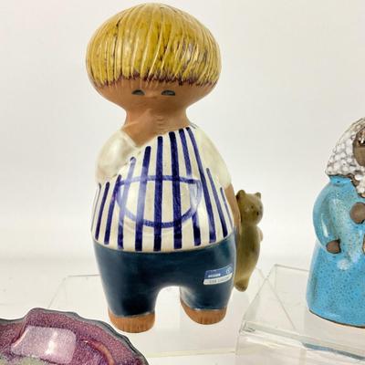 310 Mid Century Swedish Figures Lisa Larson, Kirsten Eberlein with Pottery Votive