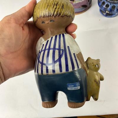 310 Mid Century Swedish Figures Lisa Larson, Kirsten Eberlein with Pottery Votive