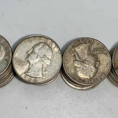 Lot of 40, 1932-64 Washington Quarters