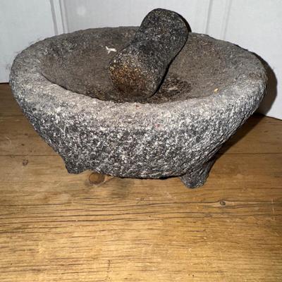 311 Lot of Stone, Granite, Brass Mortar & Pestle