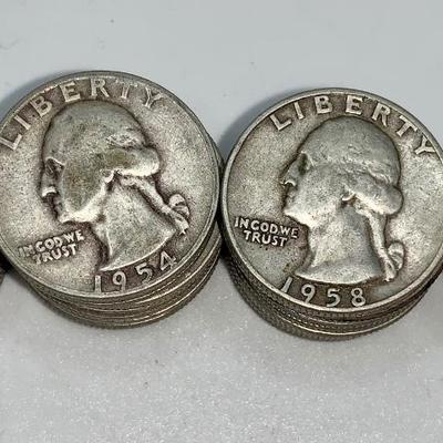 Lot of 40, 1932-64 Washington Quarters