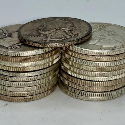 Lot of 21, 1932-64 Washington Quarters