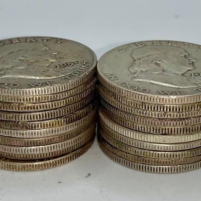 Lot of 20 Mixed Date Franklin Half Dollars