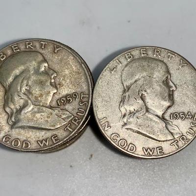 Lot of 20 Mixed Date Franklin Half Dollars