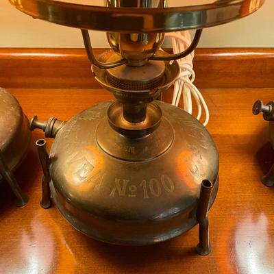 324 Vintage SVEA Swedish No.100 Kerosene Stove Turned Electric Lamps
