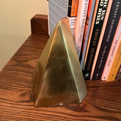 329 Lot of Ernest Hemingway Books with Brass Bookends
