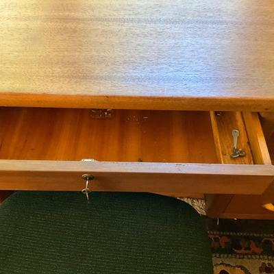335 Mid Century Mahogany Office Desk and Chair